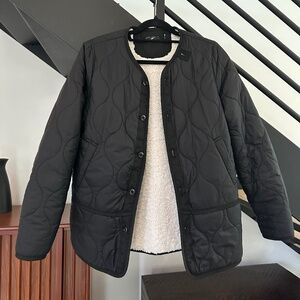 MOTHER Black Jacket Reversible Quilted & Sherpa Sz Small